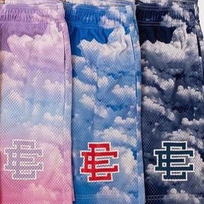 Eric Emanuel EE mens Mesh Breathable Shorts Tie Dye American Style Unisex Running Fitness Shorts Beach Pants