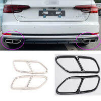 2021Car Styling Exhaust Tail Throat Frame Decoration Sticker Trim For Audi A4 B9 2019 Sedan Exterior Tail Accessories