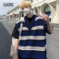 Suikone เสื้อคอวี-ญี่ปุ่นเสื้อกันหนาวถักง่ายสไตล์บาง