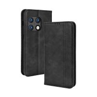 SmartPhonemall For OnePlus 10 Pro 5G Magnetic Buckle Retro Texture Leather Phone Case(Black)