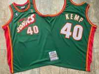 เสื้อปักลายสำหรับผู้ชายซีแอทเทิลซูเปอร์โฟนแกรี่เพย์ตันและ Shawn Kemp Mitchell Hardwood CLASSIC Jersey-สีเขียว