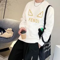 Fendi Sweatshirt แบรนด์อินเทรนด์ฤดูใบไม้ร่วงและฤดูหนาวใหม่ผู้ชายรอบคอเสื้อกันหนาวผู้ชายและผู้หญิงคู่เสื้อยืดหลวมขนาดใหญ่วางไหล่ Pullover