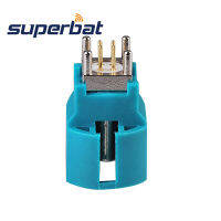 Superbat 10pcs Fakra HSD Water Blue5021 Jack Straight Vertical PCB Mount RF Coaxial Connector