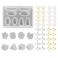 New Earrings Epoxy Mold Set DIY Stud Earring Jewelry Making Material Ear Hook Needles