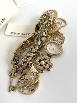 Anne Klein Charm Bracelet Watch 7604CHRM Gold Chain for Women | Lazada PH