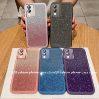 Phone Case เคส VIVO Y17s ของแข็งสีแวววาวใส VIVO Y17s เลนส์ในตัวฟิล์มป้องกัน2023ฝาหลังอ่อน