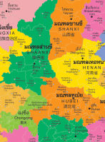 โปสเตอร์แผนที่ชุดรัฐกิจประเทศจีน 3 ภาษา Political Map of China Trilingual