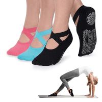 【YD】 Socks for Non-Slip Grips   Straps Bandage Cotton Sock Ideal Pilates Barre Ballet Barefoot Workout