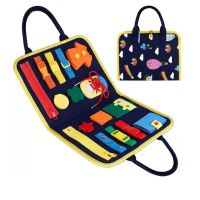 Kids Montessori Busy Board Sensory Toys Busy Board Buckle Zipper Educational Training Developing Toddlers Autism Sensory Toys
