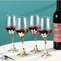 【CW】△✓✶  Enamel Goblet Glasses for Glass Cup Set Luxury Cups of Wine Wineglass Drinking