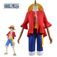 ลิง D. Luffy Cos เสื้อผ้าหนึ่งชิ้นชุดงานปาร์ตี้เสื้อผ้ารองเท้าหมวกฟางเสื้อผ้าคอสเพลย์สองหลายปีต่อมาเสื้อสไตล์อานิเมะ