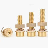 M6 M8 M10 M12 Brass Hexagon Socket Screws Nuts Bolts Accessories Brass Nut Spring Flat Gasket Combination