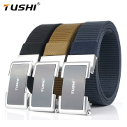 TUSHI men s medyla canvas belt nylon automatic buckle commercial style