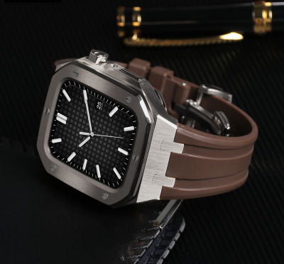 AP Royal ชุดแท่งโอ๊คสำหรับนาฬิกา Apple,ขนาด45มม. 44มม. 42มม. สายรัดสำหรับ Iwatch ซีรี่ส์9 8 7 SE 6 5 4ชุดดัดแปลงโลหะ (ไม่รวมนาฬิกา)