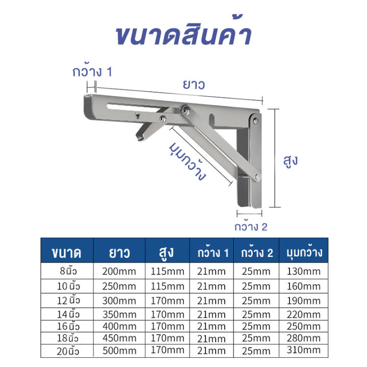 ชั้นวางของสแตนเลสแบบพับได้-สแตนเลสพับสามเหลี่ยม-ฉากพับสแตนเลส-ฉากรับชั้นพับเก็บได้-ชั้นdiy-ชั้นพับ-ฉากพับ-โต๊ะพับ-ติดตั้งง่าย