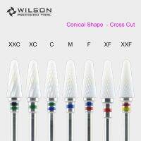 WILSON -Conical Shape - 6.0mm - Cross Cut - White Zirconia Ceramic Burrs -PRECISION TOOL