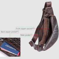 WESTAL Croco Designer Mens Sling Bags for Men Genuine Leather Shoulder Bags Fashion Outdoor Travel Crossbody Chest BagPack 698