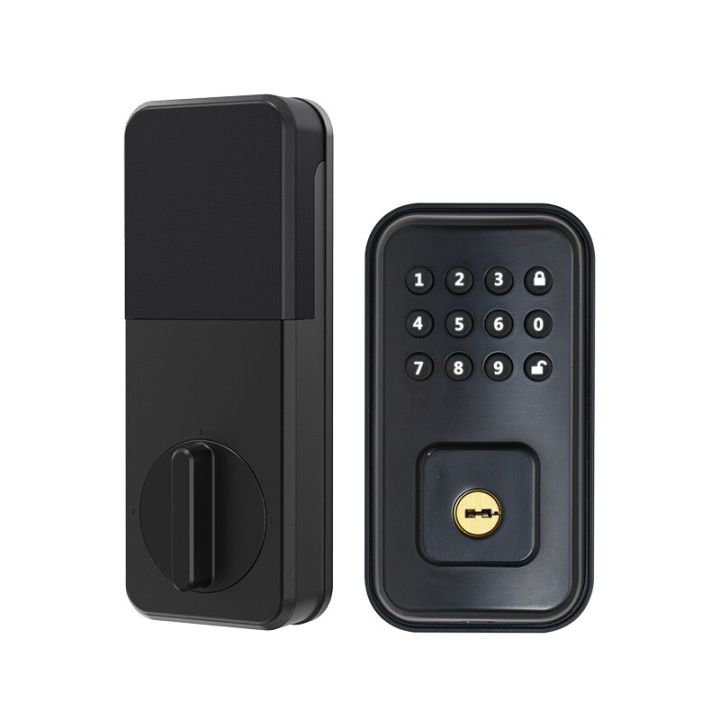 ล็อคประตูไฟฟ้าบลูทูธประตูสมาร์ทล็อกรหัสผ่านปลดล็อคกุญแจแผงแป้นดิจิตัลประตูไม้ล็อคอัจฉริยะสำหรับบ้าน