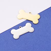 [COD] Foreign trade hot mirror stainless steel dog pet accessories bone army brand pendant