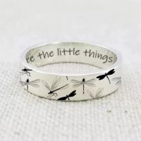 Ladies Cute Retro Engraving Dragonfly Butterfly Letter Ring Hip Hop Gothic Party Ring Female Jewelry New Gift