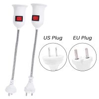 E27 Flexible Lamp Holder Light Base With Switch EU US Plug Lamp Holder Energy Saving Lamp Adapter Plug Bendable Bulb Holder