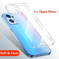 เคสใสสำหรับ Oppo Reno 9 8 7 6 5 4 Pro Plus Lite 8T 4G 4G 5G 6Z 5F 5Z เลนส์บางพิเศษซิลิโคนนุ่มป้องกันเคสโทรศัพท์ TPU