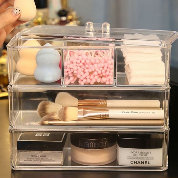Transparent Acrylic Cotton Swab Storage Box Desktop Dust-Proof Makeup –  Home Gadgets Goods