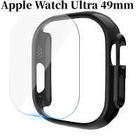 แก้ว + ฝาครอบนาฬิกาสำหรับ Apple Watch อัลตร้า49มิลลิเมตรกรณีป้องกันหน้าจอฮาร์ดพีซีเคสกันชนสำหรับ Apple Watch 8อัลตร้า