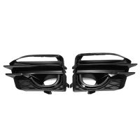 Left &amp; Right Front Bumper Fog Light Cover Bezel Fog Lamp Frame for Infiniti Q50 Sport 2014-2017 Glossy Black