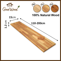 ชั้นวางของ ไม้Acacia หนา 12 mm กว้าง 15cm. ยาว 110-200 cm.  เอเชี่ยนวอลนัท เหมาะสำหรับงาน DIY  ไม้สักอินโด ทำชั้นวางของ The good wood