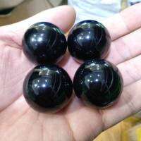 3ซม. ทรงกลมสีดำ OBSIDIAN-ลูกคริสตัลออพซิเดียนธรรมชาติ4ชิ้น