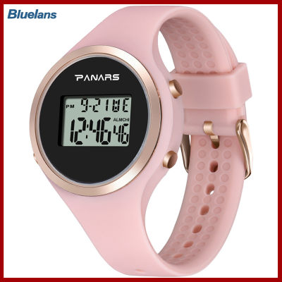 Bluelans®แฟชั่นสาวส่องสว่างสัญญาณกันขโมยแบบกันน้ำนาฬิกาจับเวลาปฏิทินข้อมือดิจิตอลนาฬิกา