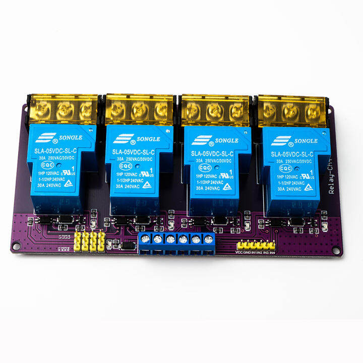 4 Channel Relay Module 5V 12V 24V DC 30A Board Optocoupler Isolation