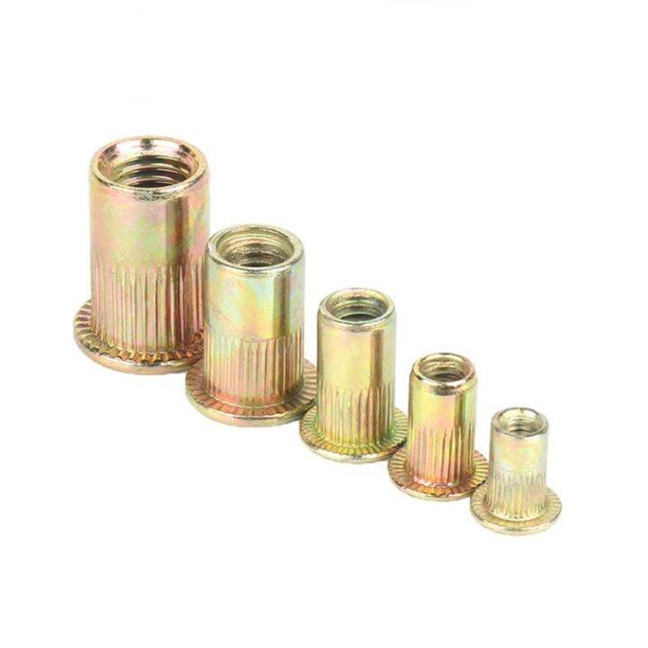 5-10-20pcs-knurled-nuts-rivet-nut-nutsert-cap-carbon-steel-m3-m12-rivnut-flat-read-threaded-insert-inc-plated