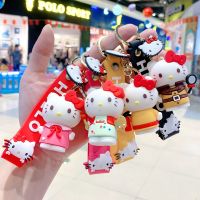 Sanrio Kawaii Hello Kitty พวงกุญแจน่ารักโลหะพวงกุญแจรถพวงกุญแจอะนิเมะกระเป๋าเป้สะพายหลังจี้จี้ของขวัญขนาดเล็กการ์ตูน