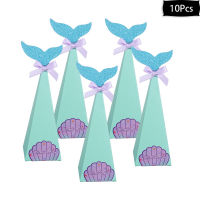 Mermaid Birthday Party Gift bags Popcorn Biscuit Candy Craft Paper Bags Mermaid Tail Gift Boxes Kids Birthday Party Supplies