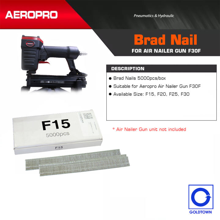 Aeropro Straight Brad Nails 5000pcs Box For Air Nailer Gun F30f