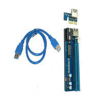 PE503สวมทน6pin/ 4Pin SATA อินเตอร์เฟซ PCI-E ด่วน1x 16x Riser การ์ดอะแดปเตอร์เคเบิ้ลแบบพกพา Riser Extender