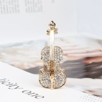 【YF】 Fashion Violin Brooches Pins Punk Personality Rhinestone  Pin Jewelry Accessories Brooch