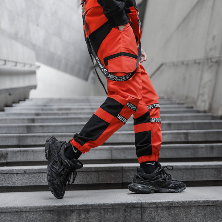 orange-amp-black-amp-white-elastic-waist-men-streetwear-fashion-ribbon-tactics-cargo-pants-hip-hop-sweatpants-brand-joggers-trousers