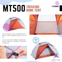 FORCLAZ เต็นท์ตั้งอิสระ สำหรับ 2 คนเพื่อการเทรคกิ้ง 3 ฤดูรุ่น Trek 500 ( Trekking dome tent - 2-person - MT500 ) CAMPING TENTS เต็นท์ แคมป์ปิ้ง ตั้งแคมป์ เต็นท์ตั้งแคมป์