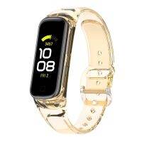 【สต๊อกพร้อม】สำหรับการเปลี่ยนสีของแสง Samsung Galaxy Fit 2 SM-R220ในสายนาฬิกาข้อมือ TPU (สีเหลือง)