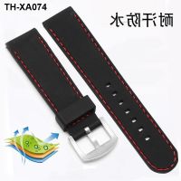 Silicone watch strap male substitute 22 24mm black rubber