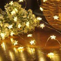 ZZOOI 10Pcs/lot 3M/4M/5M LED Star Copper Wire String Lights Christmas Wedding Holiday New Year lighting Battery Operate twinkle lights