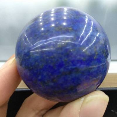 แกะสลัก- (1) LAPIS LAZULI 50ลูกบอลคริสตัล Mm (ทรงกลม) พร้อมคำอธิบาย-การรักษา