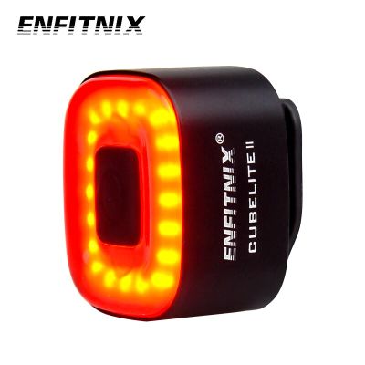 Enfitnix Cubelite II ไฟเบรคอัจฉริยะสำหรับจักรยานไฟท้าย USB จักรยานบนถนน MTB ตอนกลางคืนไฟ LED แจ้งเตือนยาว USB