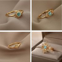 Fashion Rings Stainless Steel Rings Ladies Moon Cat Opal Collection Surround Rings Wedding Accessories Jewelry Gifts