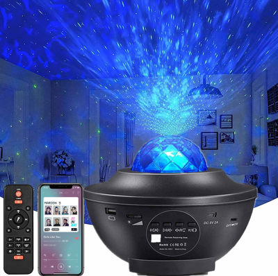 LED Star Galaxy Projector Night Light Built-in Bluetooth Speaker with Remote Projection Lamp for Bedroom Home Decor Kids Gift