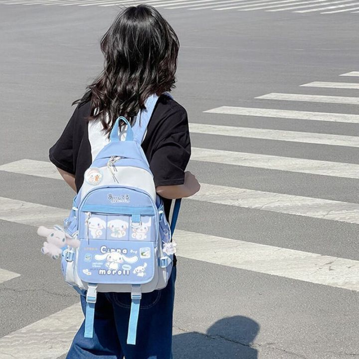 anime-sanrio-plush-toy-cinnamoroll-backpack-children-girl-boy-black-blue-schoolbag-kawaii-student-school-bag-computer-large-gift