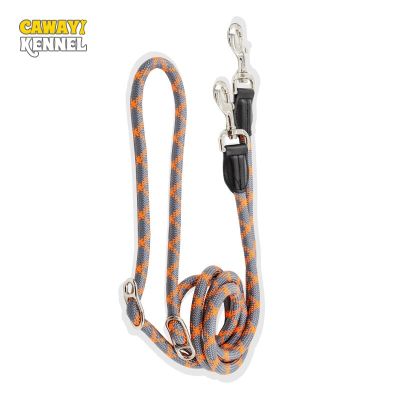 CAWAYI KENNEL Reflective Nylon Double Leashes Pet Dogs Chain Traction Rope Leads for Running Free Hands Rope Chain for Large Dog Collars